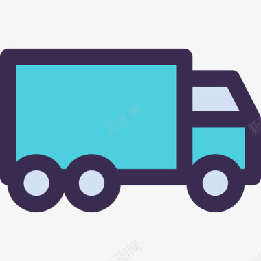 卡车运输55线性颜色蓝色图标图标