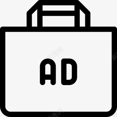 购物袋营销和广告9线性图标图标