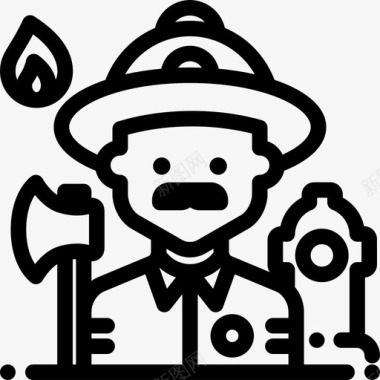 消防员职业和工作5直系图标图标