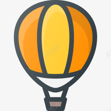 热气球旅游观光3线条色彩图标图标