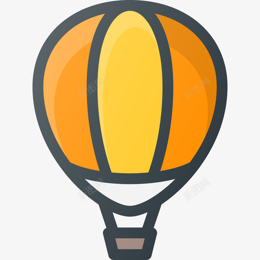 热气球旅游观光3线条色彩图标svg_新图网 https://ixintu.com 旅游观光3 热气球 线条色彩