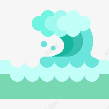 波浪天气74平坦图标图标