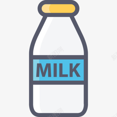 牛奶饮料和饮料4线性颜色图标图标