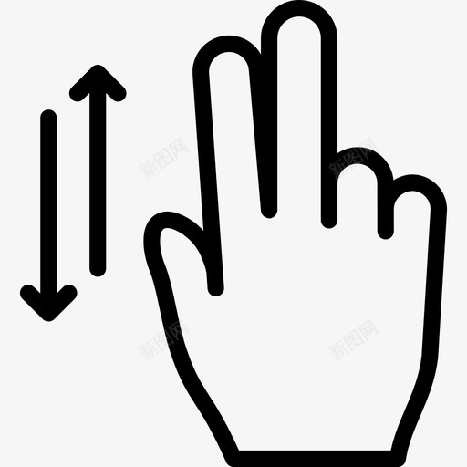 两个手指垂直滚动触摸手势轮廓v2图标svg_新图网 https://ixintu.com 两个手指垂直滚动 触摸手势轮廓v2