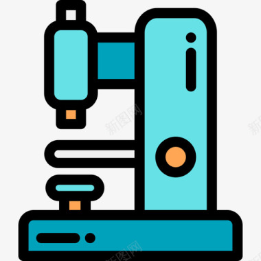 显微镜兽医10线性颜色图标图标