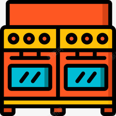 烤箱家用电器5线颜色图标图标