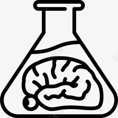 大脑瓶子混合物图标图标