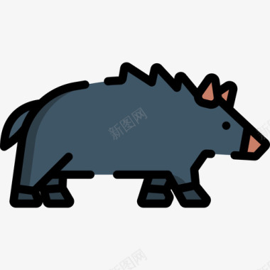 野猪动物29线形颜色图标图标