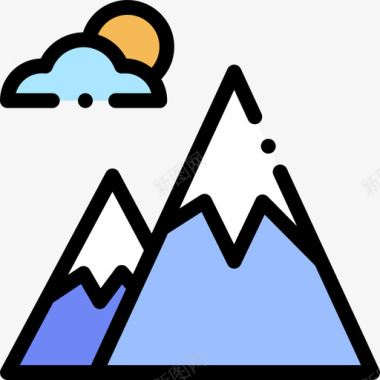 山自然25线性颜色图标图标
