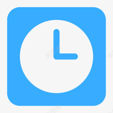 时间--蓝色方块底图标