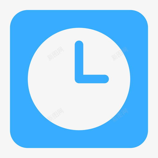 时间--蓝色方块底svg_新图网 https://ixintu.com 时间--蓝色方块底