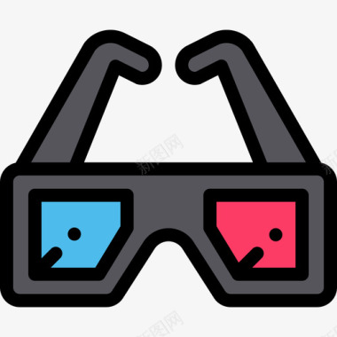 3d眼镜游戏28线性颜色图标图标