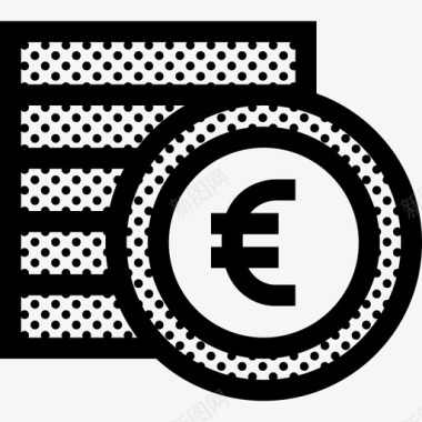 欧元硬币堆栈硬币货币图标图标
