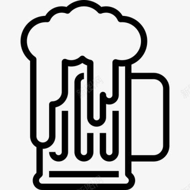 啤酒派对和活动直系图标图标