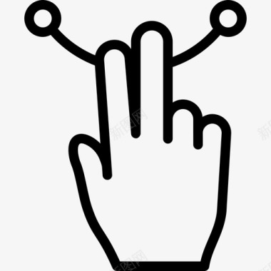 两个手指画触摸触摸手势轮廓v2图标图标