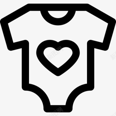 婴儿装44号衣服直线型图标图标