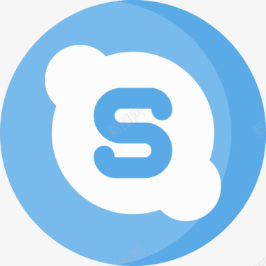 Skype社交媒体22扁平图标图标