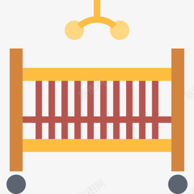 婴儿床家具57扁平图标图标