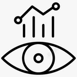 股票评估员市场分析数据分析眼睛图标高清图片