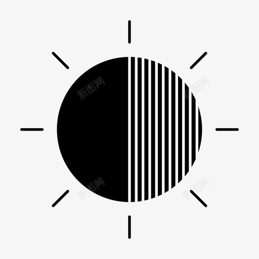 太阳明亮亮度图标svg_新图网 https://ixintu.com 亮度 光 太阳 对比度 日食 明亮 用户界面 网页设计图标字形