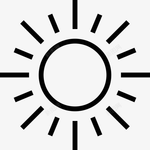 太阳71号天气直线型图标svg_新图网 https://ixintu.com 71号天气 太阳 直线型