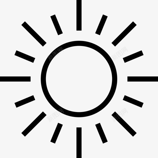 太阳71号天气直线型图标svg_新图网 https://ixintu.com 71号天气 太阳 直线型