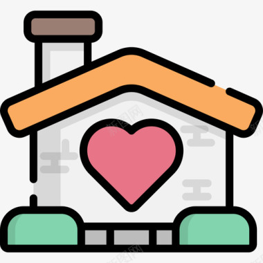 房子家庭生活12线性颜色图标图标