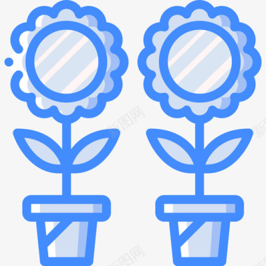 花卉园艺18蓝色图标图标