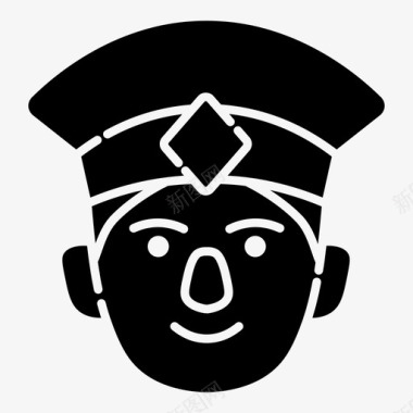 警察男人脸图标图标