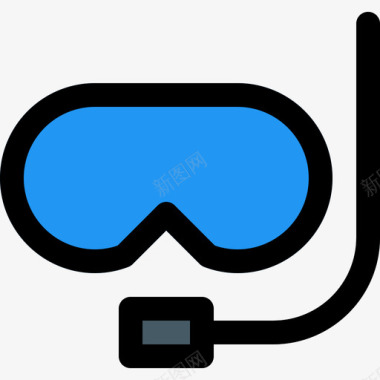 潜水面罩运动30线性颜色图标图标