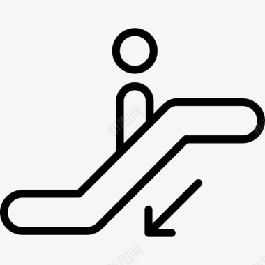 自动扶梯机场21直线图标图标