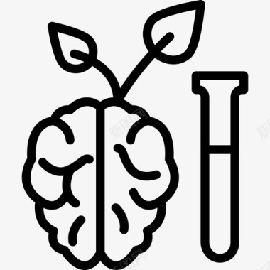 大脑科学35线性图标图标