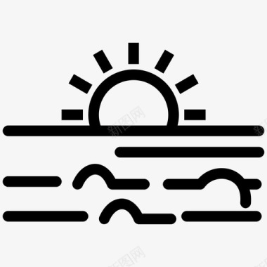 日出大海阳光图标图标