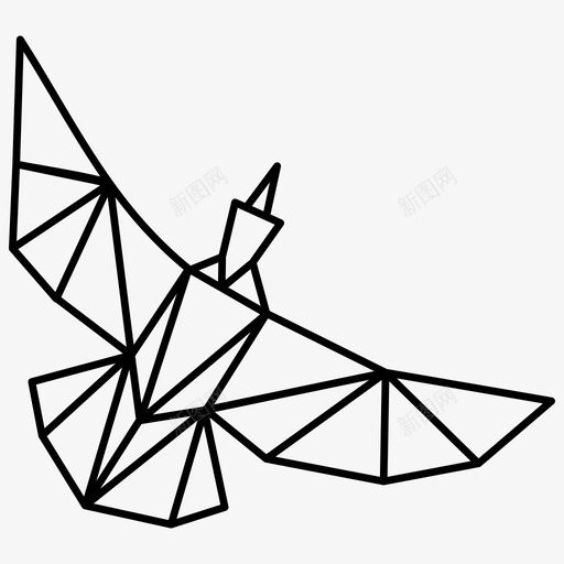 纸鸽鸟折纸鸽子图标svg_新图网 https://ixintu.com 多边形风格 纸鸽 鸟折纸 鸽子