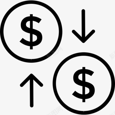 美元商业和金融28浅圆图标图标