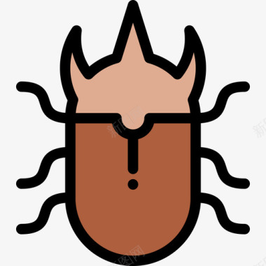 甲虫野生动物16线形颜色图标图标