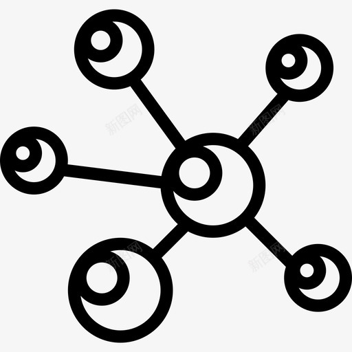 神经元科学35线性图标svg_新图网 https://ixintu.com 神经元 科学35 线性