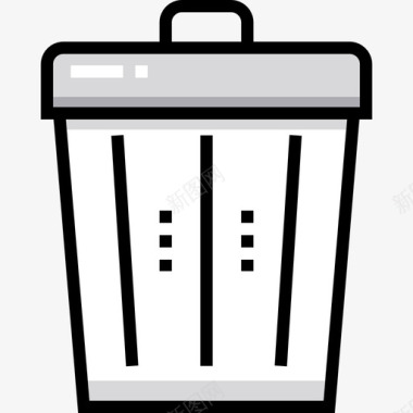 垃圾箱ui界面15线性颜色图标图标