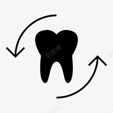 牙齿刷新修复图标图标