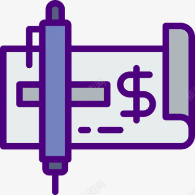 支票商业和金融38线颜色图标图标