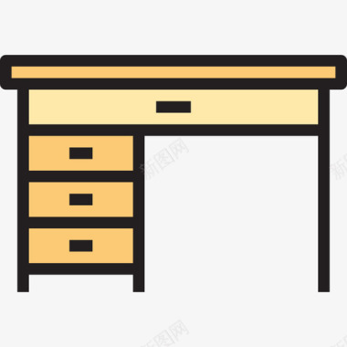 桌子办公工具3线颜色图标图标