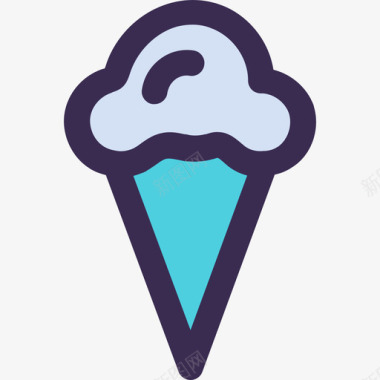 冰淇淋餐厅34直线颜色蓝色图标图标