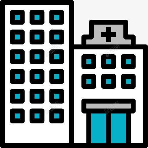 医院医学77线性颜色图标svg_新图网 https://ixintu.com 医学77 医院 线性颜色