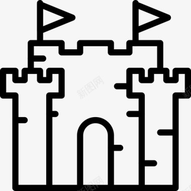 城堡游戏20直线图标图标