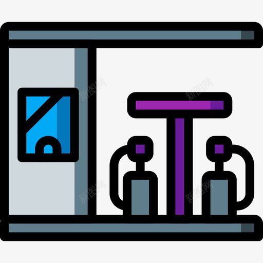 加油站23号楼线性颜色图标svg_新图网 https://ixintu.com 23号楼 加油站 线性颜色