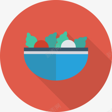沙拉食品和饮料22圆形图标图标