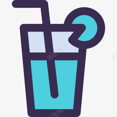 饮料生日47直线颜色蓝色图标图标