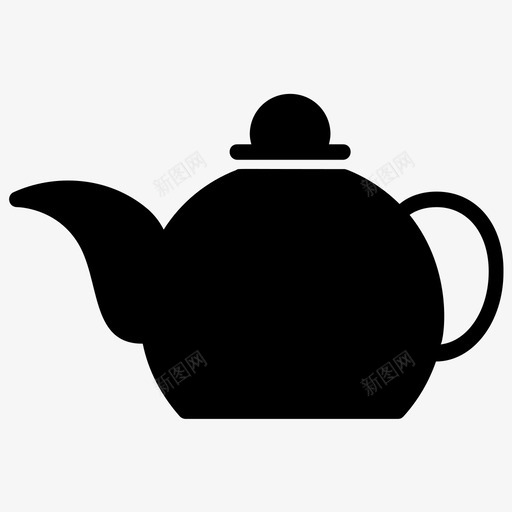 茶壶饮料容器食物字形标图标svg_新图网 https://ixintu.com 茶壶 食物字形矢量图标 饮料容器