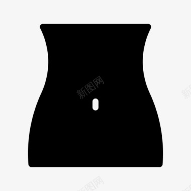 女性的腹部肚脐器官图标图标