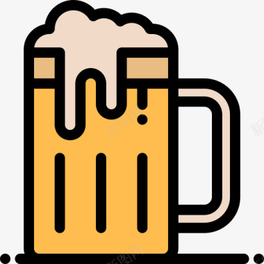 啤酒事件4线性颜色图标图标